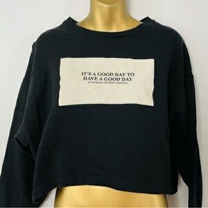 Zara Womens Collection Graphic Crop Sweater Size M